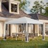 10' x 10' Pop-Up Outdoor Canopy with Sidewalls & Mesh Walls, Instant Setup, Cream White, for Events & Patio