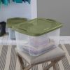 (2 pack) 40 Quart EZ Carry, Plastic Storage Bin, Full-Grip Handles, Green