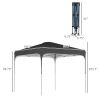 8' x 8' Pop Up Canopy with Adjustable Height, Foldable Gazebo Tent with Carry Bag with Wheels and 4 Leg Weight Bags for Garden, Black