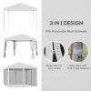 10' x 10' Pop-Up Outdoor Canopy with Sidewalls & Mesh Walls, Instant Setup, Cream White, for Events & Patio