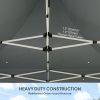 10' x 10' Heavy Duty Pop Up Canopy Tent with Sidewall, UPF50+ Instant Sun Shelter with Storage Pockets, Gray