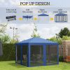 10' x 10' Pop Up Canopy Tent with Netting, Instant Gazebo, Screen House Room with Carry Bag, Height Adjustable, for Outdoor, Garden, Patio, Camping