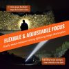 2 Pack Flashlights Torch, 2000 High Lumens 5 Modes Adjustable Focus Flashlight