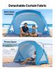 Beach Tent Sun Shelter for 6 Person, UPF 50+ Protection, Portable Sun Shade Canopy with Carrying Bag & Sand Pockets