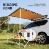 Car Side Awning, Large 4.6'x6.6' Shade Coverage Vehicle Awning, PU3000mm UV50+ Retractable Car Awning with Waterproof Storage Bag, Suitable for Truck