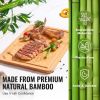 Cutting Board, 3 Pieces, Premium Versatile Bamboo Cutting Board with Food-Grade Oil and Juice Groove