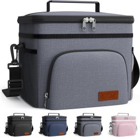 Insulated Lunch Box for Men & Women - Leak-Proof Cooler Lunch Bag with 4 Pockets, Adjustable Strap, Ideal for Work, Picnic, Travel - Medium, Black