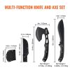 Hunting Knife and Hatchet Axe Combo Set with Sheath, Fixed Blade Tactical Knife and Camping Axe