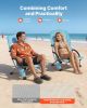 Folding Beach Chair, High Back Camping Chairs for Adults, with Cup Pocket, Mesh Back, Carry Bag