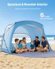 Beach Tent Sun Shelter for 6 Person, UPF 50+ Protection, Portable Sun Shade Canopy with Carrying Bag & Sand Pockets