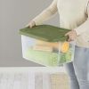 (2 pack) 40 Quart EZ Carry, Plastic Storage Bin, Full-Grip Handles, Green