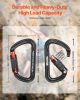Auto Locking Carabiner Clips, 3 PCS Heavy Duty Caribiner, Professional 30 KN / 6744 lbs Spindle Strength, D-Shaped for Climbing,Hiking,Rappelling
