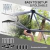 8' x 8' Pop Up Canopy with Adjustable Height, Foldable Gazebo Tent with Carry Bag with Wheels and 4 Leg Weight Bags for Garden, Black