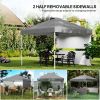10' x 10' Pop Up Canopy Tent with 2 Half Sidewalls, UV50+ Instant Sun Shelter with Wheeled Carry Bag, Dark Gray