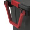 40 Gallon Wheeled Plastic Storage Container with Handle, Black, Pack of 2, Industrial