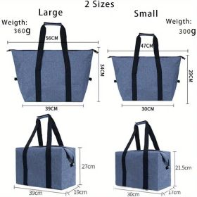 Portable Insulated Shopping Bag – Large 5.28 Gallon Collapsible Cooler for Everyday Use (Color: Blue)