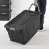 Extra Large Storage Bin, 160 Quart Wheeled Clear Plastic Storage Container with Handle, Gray, Pack of 2