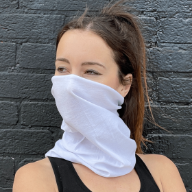 JupiterGear Hemless Neck Gaiter Face Mask for Fishing & Outdoor Activities (Color: White)