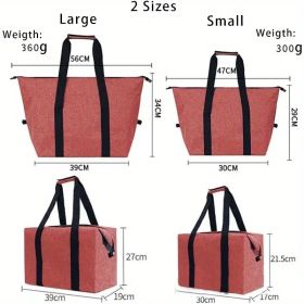 Portable Insulated Shopping Bag – Large 5.28 Gallon Collapsible Cooler for Everyday Use (Color: Red)