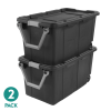 Extra Large Storage Bin, 160 Quart Wheeled Clear Plastic Storage Container with Handle, Gray, Pack of 2