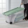 Extra Large Storage Bin, 160 Quart Wheeled Clear Plastic Storage Container with Handle, Gray, Pack of 2