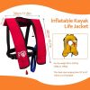 Automatic/Manual Inflatable Life Jacket| Inflatable PFD Kayak Vest Adult| Life Vest for Adults| Outdoor Water Sports| Supports up to 330 lbs|33g of Ca