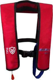 Automatic/Manual Inflatable Life Jacket| Inflatable PFD Kayak Vest Adult| Life Vest for Adults| Outdoor Water Sports| Supports up to 330 lbs|33g of Ca (Color: Red)