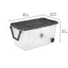 Extra Large Storage Bin, 160 Quart Wheeled Clear Plastic Storage Container with Handle, Gray, Pack of 2