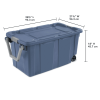 Extra Large Storage Bin, 160 Quart Wheeled Clear Plastic Storage Container with Handle, Gray, Pack of 2